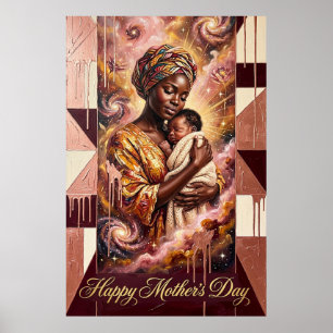 Morsdagspresent — Afrikansk mor bebis himmelsk kon Poster