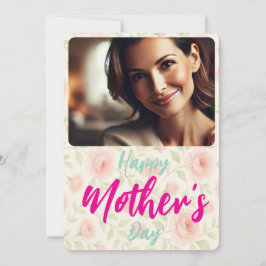 Morsdagspresent Blommig Högtidskort Anpassad Foto Julkort