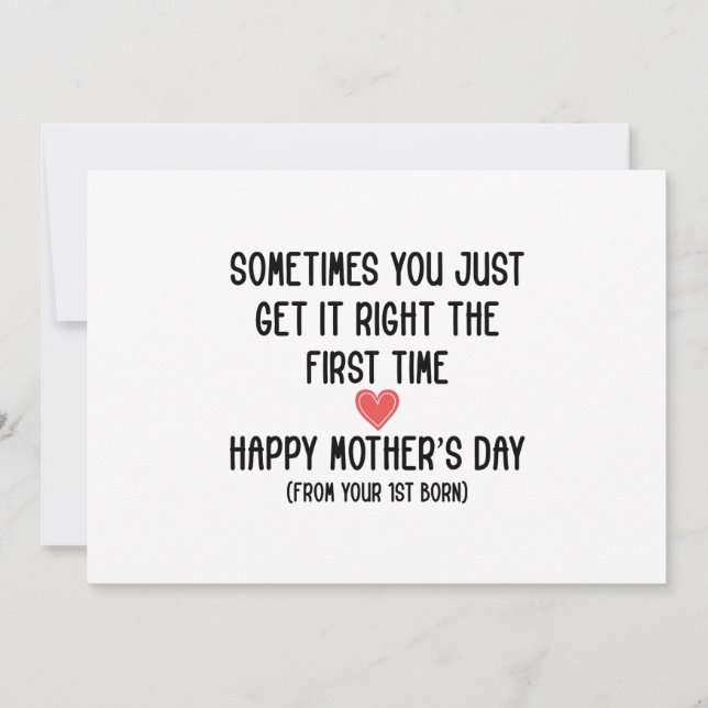 Morsdagspresent Från Förstfödd Present till Mamma  Inbjudningar (Framsida)