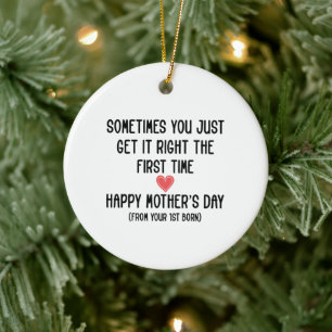 Morsdagspresent från förstfödda present till mamma julgransprydnad keramik