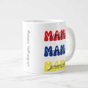 Morsdagspresent Mamá Retro Barnnamn Jumbo Mugg