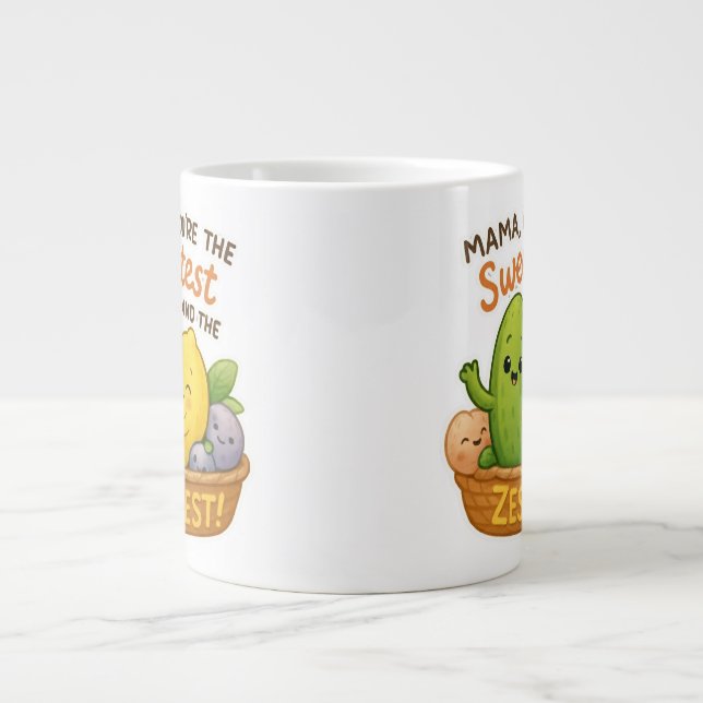 Morsdagspresent till mamma Rolig söt mamma   Jumbo Mugg (Framsidan)