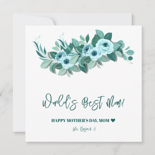 Morsdagsros Grönskande Lyckningskort Kort (Framsida)