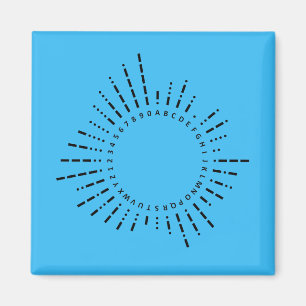 Morse Code Alfabet – Cyber Blue Tech Design Magnet