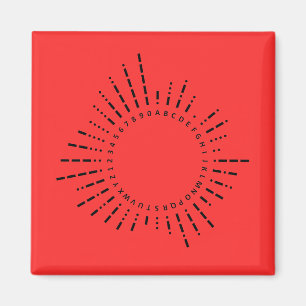 Morse Code Alfabetet – Nödläge Rött Magnet