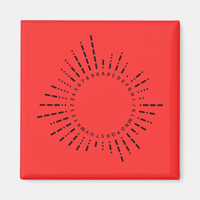 Morse Code Alfabetet – Nödläge Rött Magnet (Framsidan)