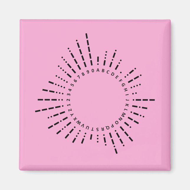 Morse Code Alphabet – Pink STEM Edition Magnet (Framsidan)