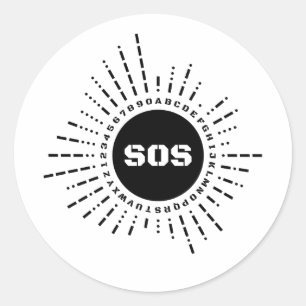 Morse Code Alphabet SOS Runt Klistermärke