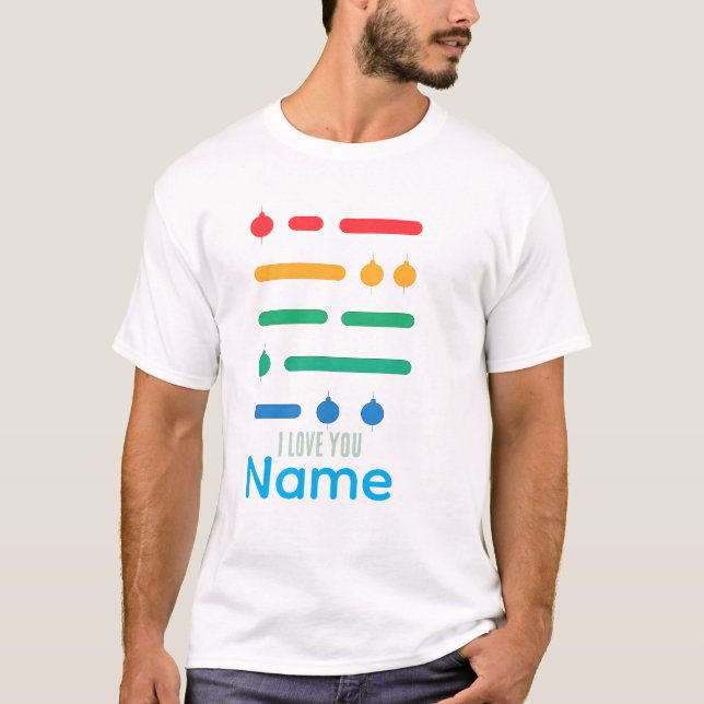 Morse Code – I LOVE YOU (Rainbow Edition) T Shirt (Framsida)