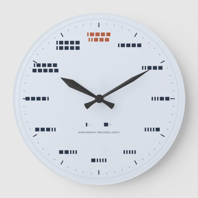 Morse Code-klocka - sann signal längd, himmelblå Stor Klocka (Framsida)