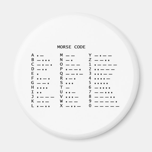 MORSE CODE MAGNET (Framsidan)