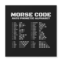 Morse Code & Nato Education Design Black & White