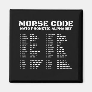 Morse Code & Nato Education Design Magnet