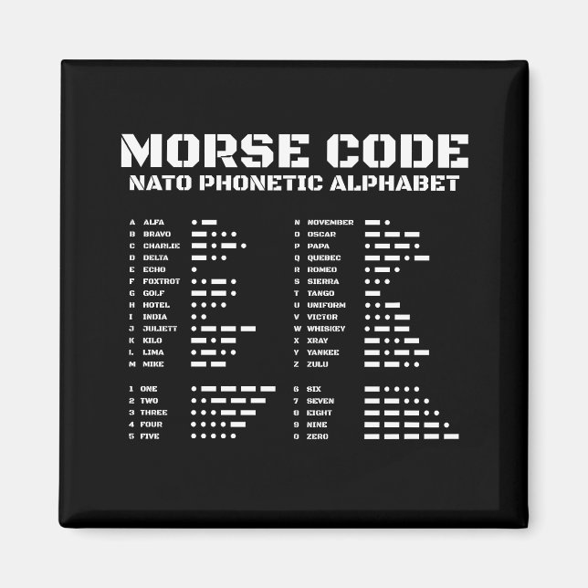 Morse Code & Nato Education Design Magnet (Framsidan)