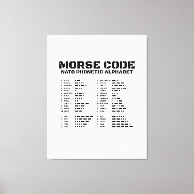 Morse Code Nato Phonetic Alphabet Canvastryck (Framsida)