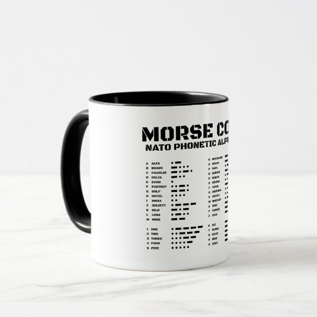 Morse Code Nato Phonetic Alphabet Mugg (Framsida vänster)