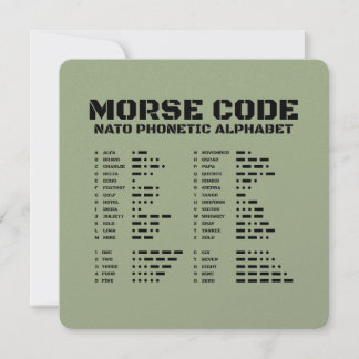 Morse Code NATO Tactical Signal Reference Card A Z Inbjudningar