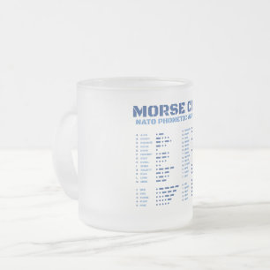 Morse Code och Natos fonetiska alfabet Frostad Glasmugg