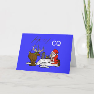Morse Code Santa & Rudolph julkort Helgkort