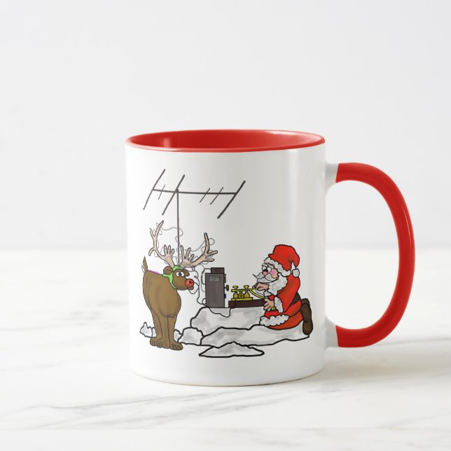 Morse Code Santa & Rudolph Mugg att anpassa (Höger)