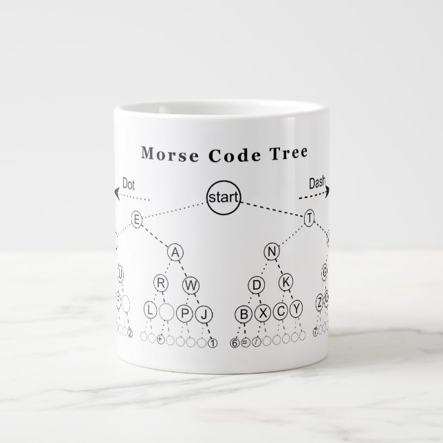 Morse Code Träd Diagram Jumbo Mugg (Framsidan)