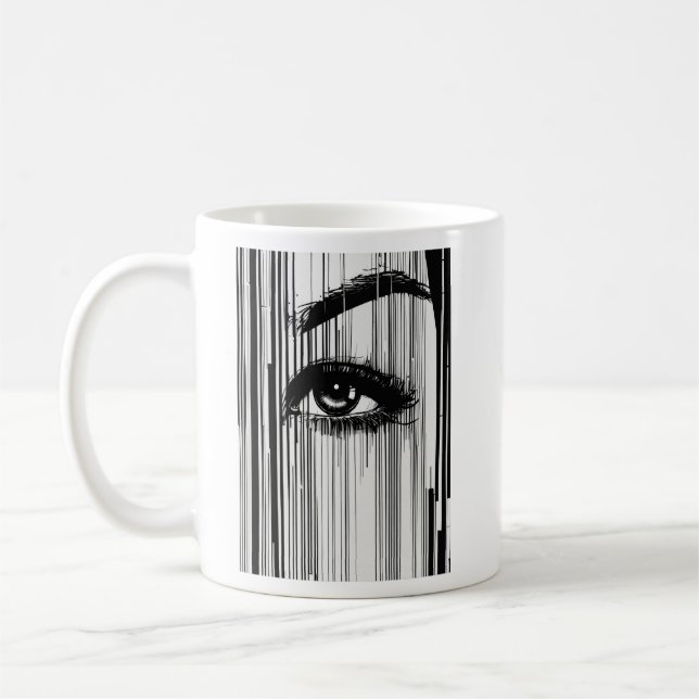 : "Morse Code Visage Tee" Kaffemugg (Vänster)