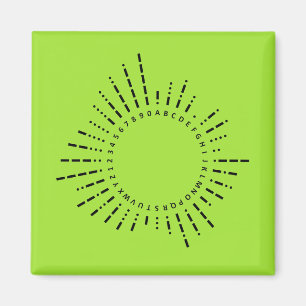 Morse-kodalfabetet – Neon Lime Tech Magnet