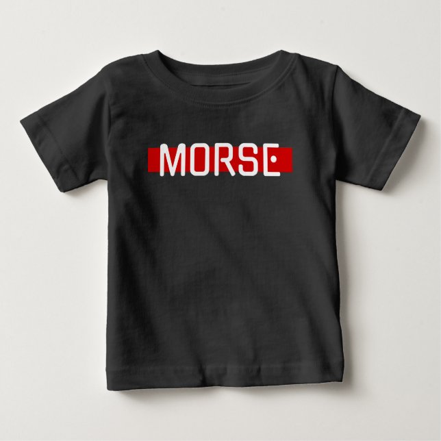 MORSE-Minimalistisk design med röd linje T Shirt (Framsida)