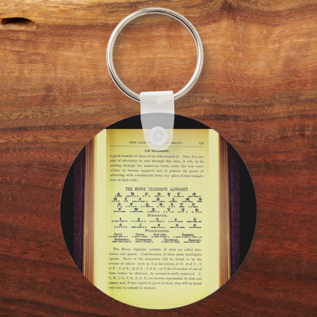 Morse Telegraph Alphabet Code System Nyckelring (Framsida)