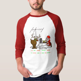 Morsealfabet Santa & Rudolph julTshirt Tee