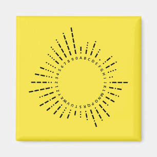 Morsekodalfabetet – Teknisk gul design Magnet