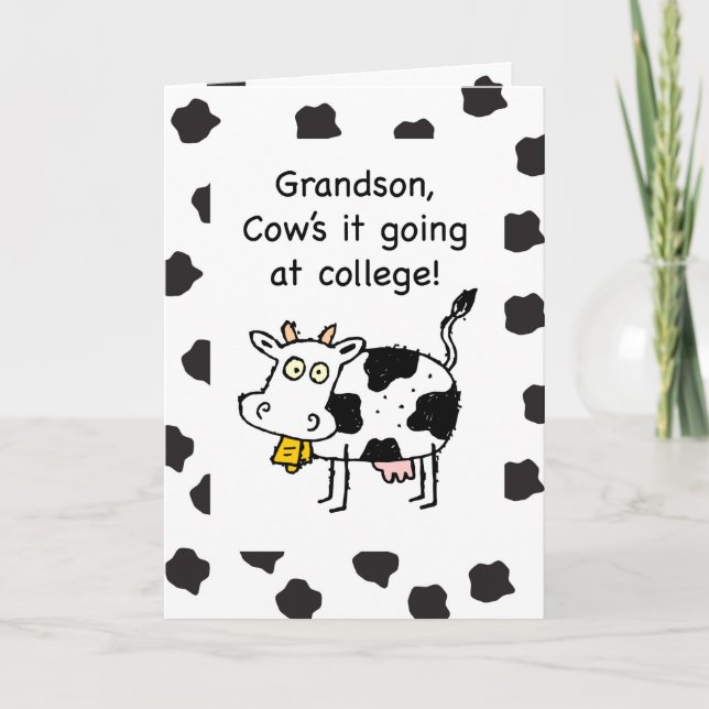 Morson Away på college... Tankar på din fina Cow Kort (Framsida)