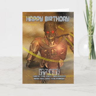Morson Birthday Card med Cyborg - Modern Robot Kort