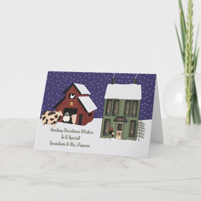 Morson & Hans Fiancee Prim Farm jul Helgkort (Framsida)