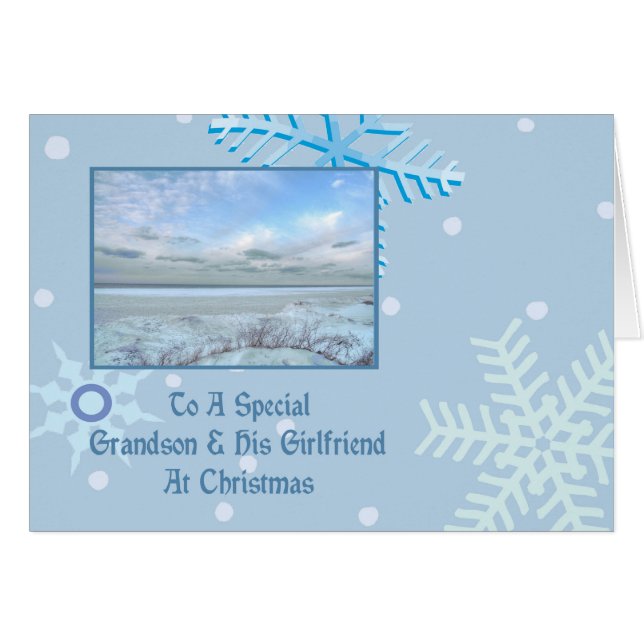 Morson & Hans Girlvän Winter Sjö jul Hälsningskort (Framsidan Horizontal)