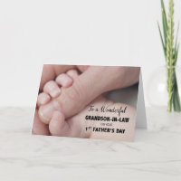 Morson-in-Law på första Fars dag Baby Händer
