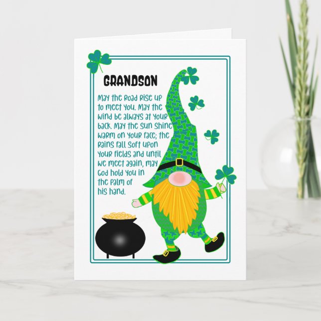 Morson St Patrick's Leprechaun Celtic Card Kort (Framsida)
