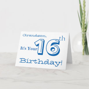 Morsonens 16-årsdag hälsning i blått och vitt. kort
