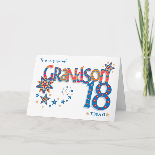 Morsons artonde födelsedag och Ord Art Card Helgkort (Framsida)