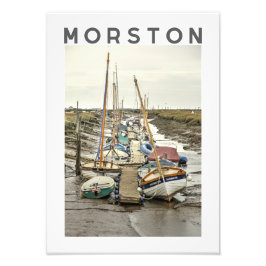 Morston Båtar vid Lågvatten, Nord Norfolk Fototryck
