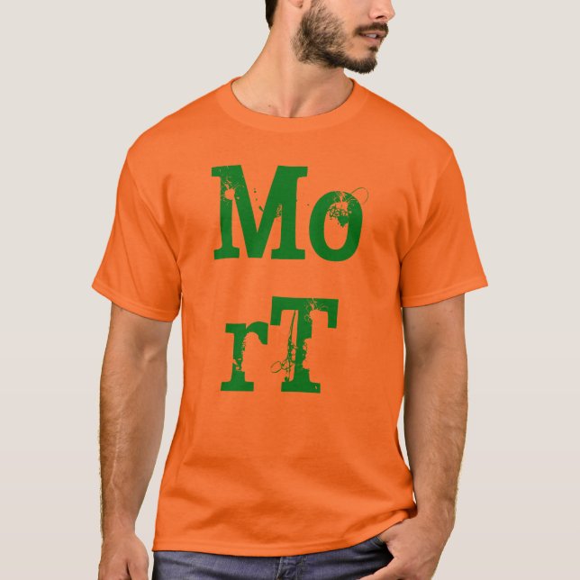MorT grönt på den orange skjortan Tee Shirt (Framsida)