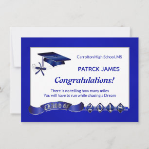 Morta &, diploma, Royal blue Studentfest Inbjudningar