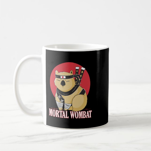 Mortal Wombat Funny Animal Lover Kaffemugg (Vänster)