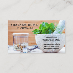 Mortar och Pestle Alternativ medicin Visitkort