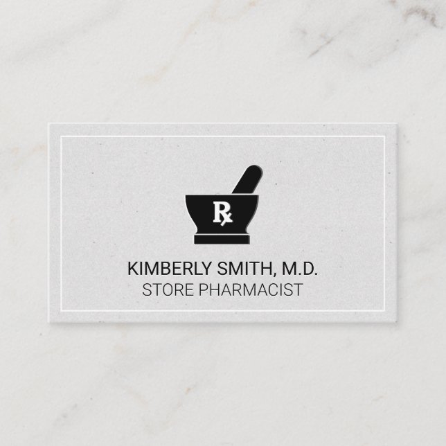 Mortar och Pestle | Farmaceut | Medicin Visitkort (Framsida)