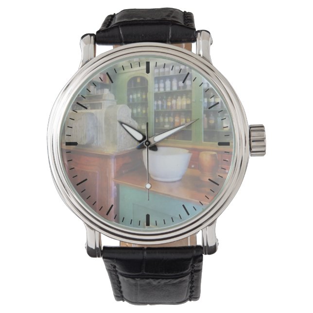 Mortar och Pestle på apotek Armbandsur (Framsida)