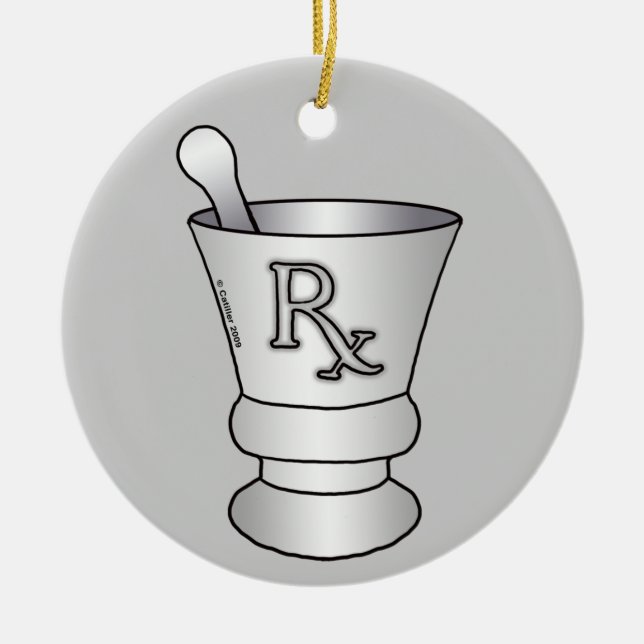 Mortar Pestle Julgransprydnad Keramik (Framsidan)