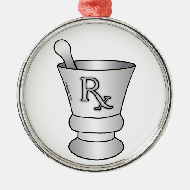 Mortar Pestle Julgransprydnad Metall (Framsidan)