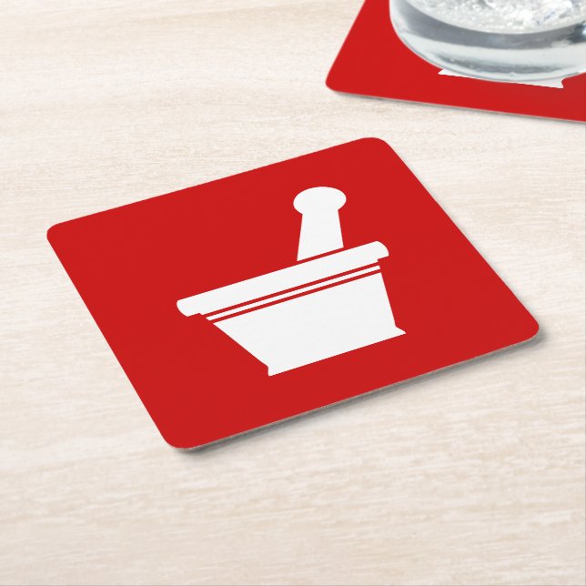 Mortar & Pestle Underlägg Papper Kvadrat (Vinklad)