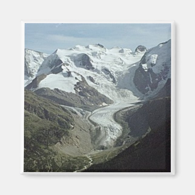 Mortaratch Glacier i Schweiz Magnet (Framsidan)